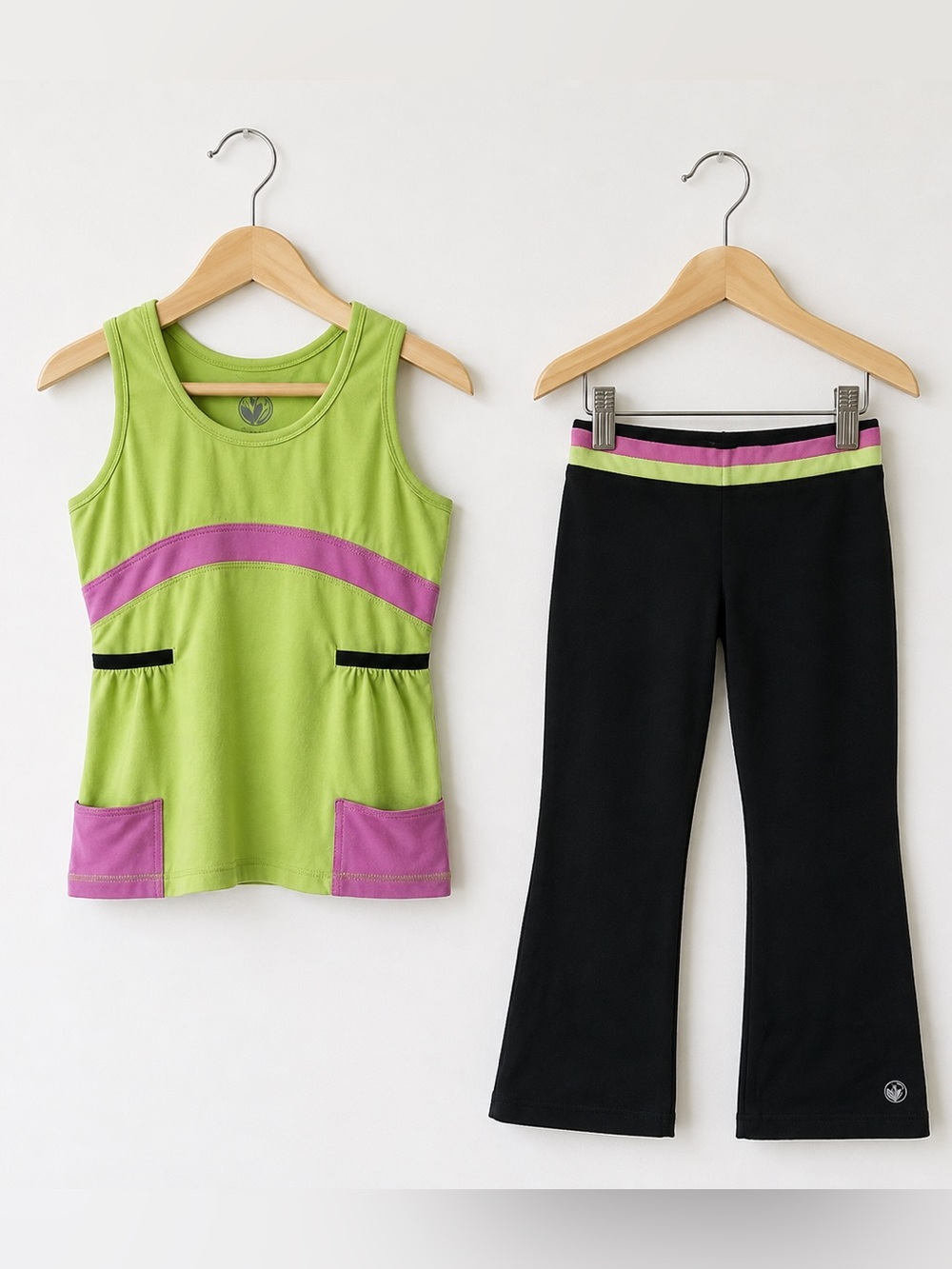 Limeapple Girls Size 7/8 Athletic Outfit Tank Pants Yoga Dance Colorblock‎